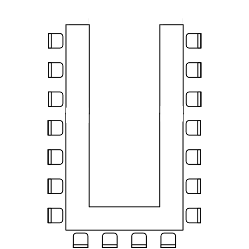 U-Form-Stuhl- und Tischanordnung